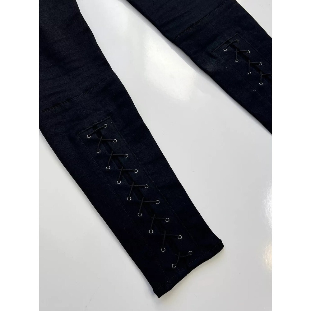 Rag & Bone Devi‎ Lace Up Skinny Jeans / Midnight Black / Women's 27 - Picture 6 of 6
